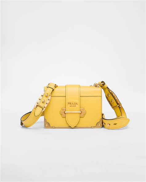 prada yellow bag|prada cahier leather bag.